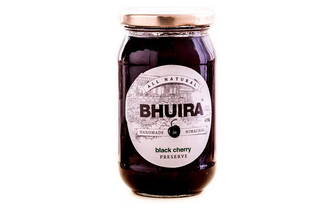 Bhuira Black Cherry Preserve    Glass Bottle  470 grams